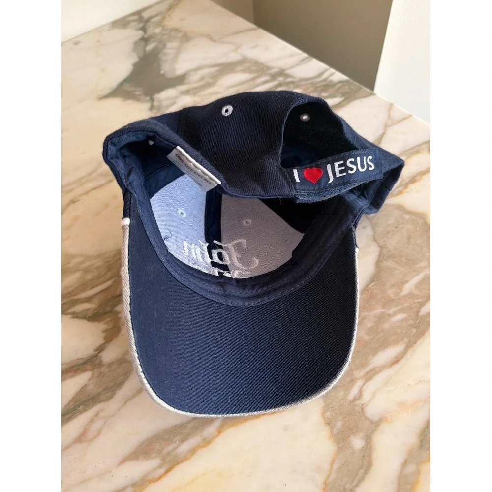 John 3:16 I Love Jesus Navy Blue Embroidered Baseball Cap‎ Hat One Size